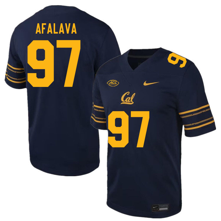 Men #97 Tiumalu Afalava California Golden Bears ACC Conference College Football Jerseys Stitched Sal